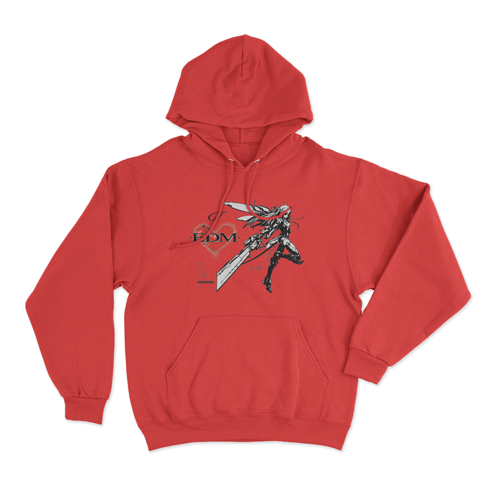 I Love Edm Unisex Hoodie Red I Love Edm Unisex Hoodie Red