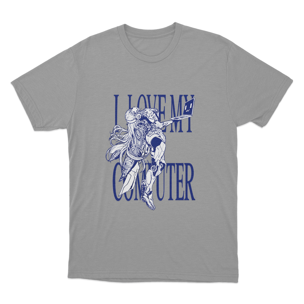 I Love My Computer Unisex T Shirt Grey I Love My Computer Unisex T Shirt Grey